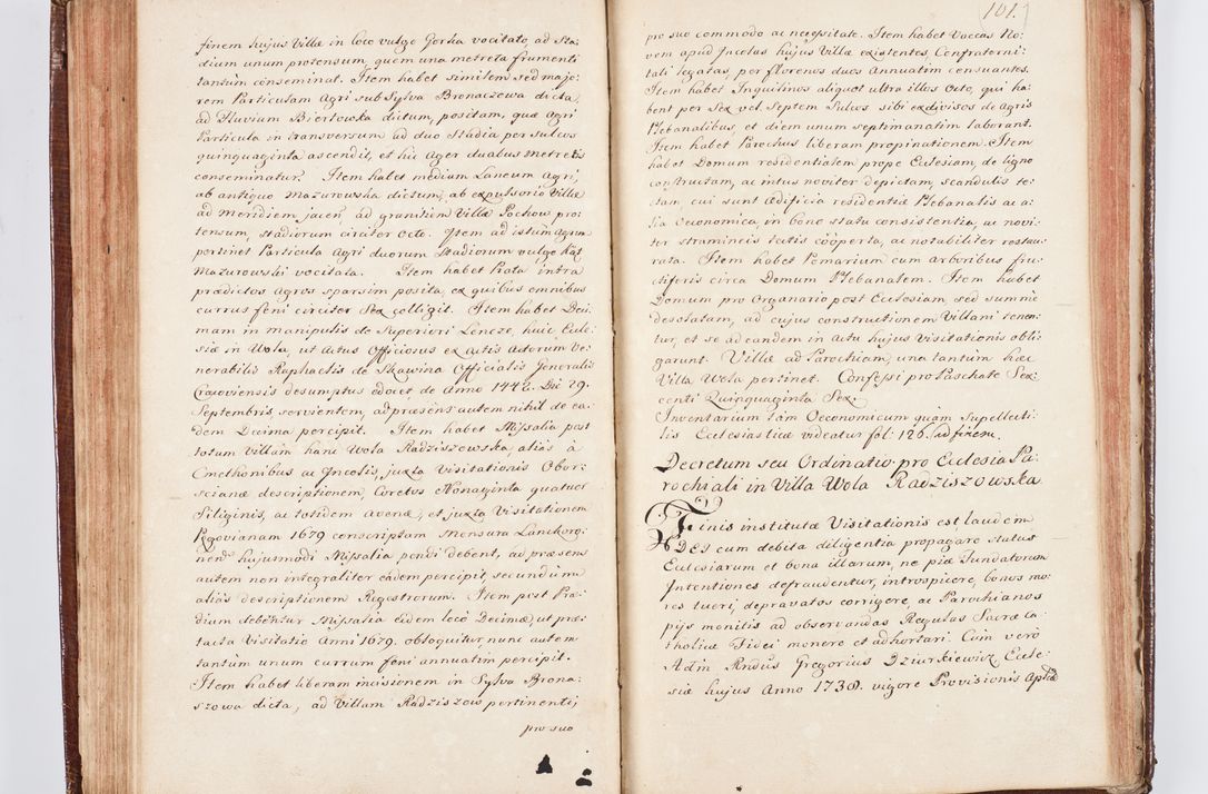 Zdjęcie nr 114 dla obiektu archiwalnego: Visitatio ecclesiarum parachialium, praebendarum, capellarum, hospitalium atque confraternitatum, nec non beneficiorum in decanatu Scaviensi foraneo, dioecesis, archidiaconatus et officialatus Cracoviensis consistentiu, ex speciali mandato Cel. Principis R.D. Andreae Stanislai Kostka in Załuskie Załuski, episcopi Cracoviensis canonicum, parochialis s. Nicolai ad Cracowiam praepositum, delegatum extraordinarium visitatorem a.D. 1748 