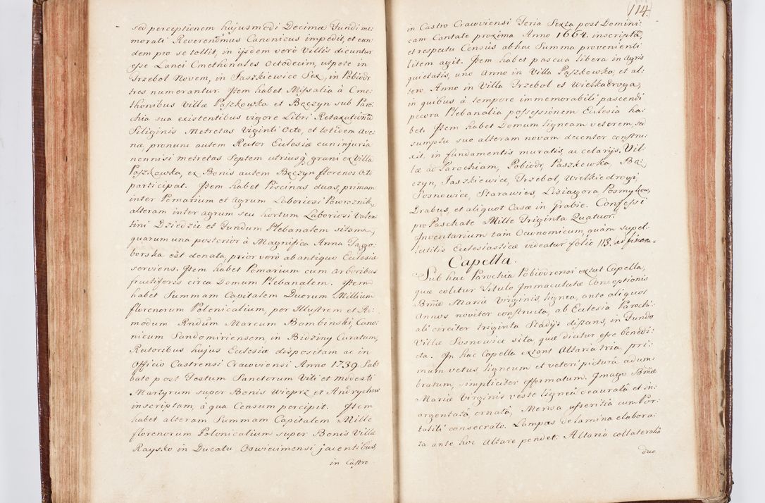 Zdjęcie nr 127 dla obiektu archiwalnego: Visitatio ecclesiarum parachialium, praebendarum, capellarum, hospitalium atque confraternitatum, nec non beneficiorum in decanatu Scaviensi foraneo, dioecesis, archidiaconatus et officialatus Cracoviensis consistentiu, ex speciali mandato Cel. Principis R.D. Andreae Stanislai Kostka in Załuskie Załuski, episcopi Cracoviensis canonicum, parochialis s. Nicolai ad Cracowiam praepositum, delegatum extraordinarium visitatorem a.D. 1748 