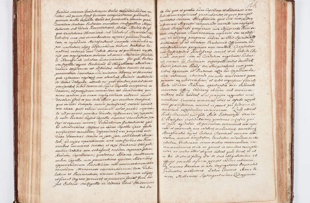 Zdjęcie nr 150 dla obiektu archiwalnego: Visitatio ecclesiarum parachialium, praebendarum, capellarum, hospitalium atque confraternitatum, nec non beneficiorum in decanatu Scaviensi foraneo, dioecesis, archidiaconatus et officialatus Cracoviensis consistentiu, ex speciali mandato Cel. Principis R.D. Andreae Stanislai Kostka in Załuskie Załuski, episcopi Cracoviensis canonicum, parochialis s. Nicolai ad Cracowiam praepositum, delegatum extraordinarium visitatorem a.D. 1748 