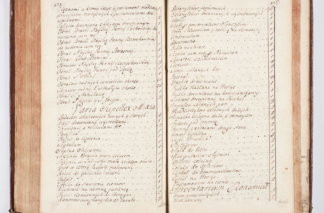 Zdjęcie nr 215 dla obiektu archiwalnego: Visitatio ecclesiarum parachialium, praebendarum, capellarum, hospitalium atque confraternitatum, nec non beneficiorum in decanatu Scaviensi foraneo, dioecesis, archidiaconatus et officialatus Cracoviensis consistentiu, ex speciali mandato Cel. Principis R.D. Andreae Stanislai Kostka in Załuskie Załuski, episcopi Cracoviensis canonicum, parochialis s. Nicolai ad Cracowiam praepositum, delegatum extraordinarium visitatorem a.D. 1748 