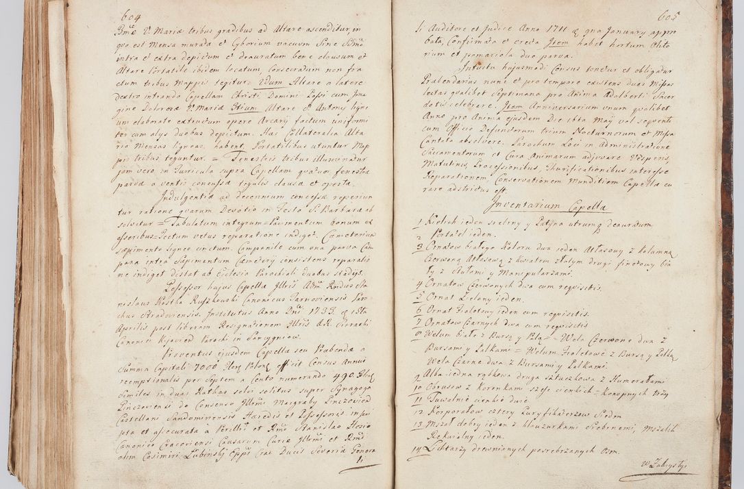 Zdjęcie nr 324 dla obiektu archiwalnego: Acta visitationis ecclesiarum in decanatu Sokolinensi et Kijensi ex commissione Cel. Principis R.D. Andrea Stanislai Kostka comitis in Załuskie Załuski, episcopi Cracoviensis, ducis Severiae, per Josephum Carolum Bleszyński, ecclesiarum cathedralis Cracoviensis et Insignis Collegiatae Sandomiriensis canonicum, expeditae diebus mensium Januarii et Februarii et Martii 1748 anno