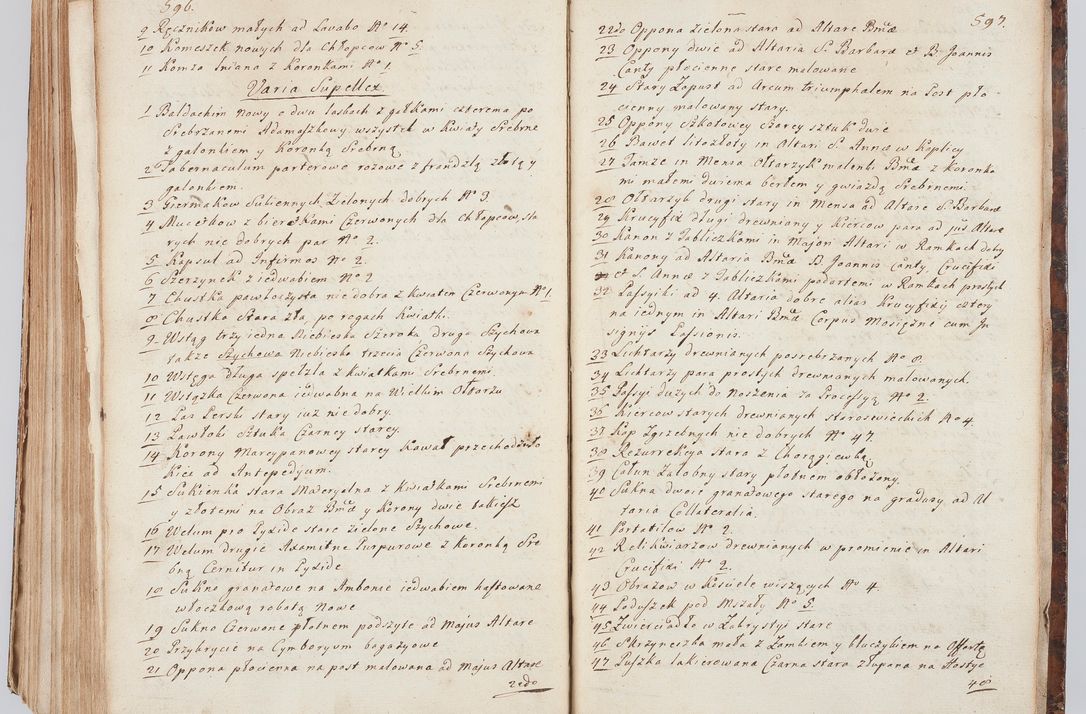 Zdjęcie nr 320 dla obiektu archiwalnego: Acta visitationis ecclesiarum in decanatu Sokolinensi et Kijensi ex commissione Cel. Principis R.D. Andrea Stanislai Kostka comitis in Załuskie Załuski, episcopi Cracoviensis, ducis Severiae, per Josephum Carolum Bleszyński, ecclesiarum cathedralis Cracoviensis et Insignis Collegiatae Sandomiriensis canonicum, expeditae diebus mensium Januarii et Februarii et Martii 1748 anno