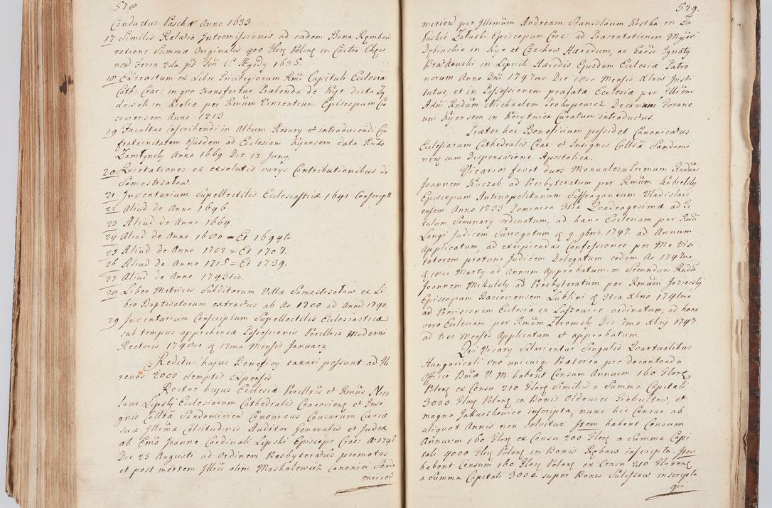 Zdjęcie nr 311 dla obiektu archiwalnego: Acta visitationis ecclesiarum in decanatu Sokolinensi et Kijensi ex commissione Cel. Principis R.D. Andrea Stanislai Kostka comitis in Załuskie Załuski, episcopi Cracoviensis, ducis Severiae, per Josephum Carolum Bleszyński, ecclesiarum cathedralis Cracoviensis et Insignis Collegiatae Sandomiriensis canonicum, expeditae diebus mensium Januarii et Februarii et Martii 1748 anno