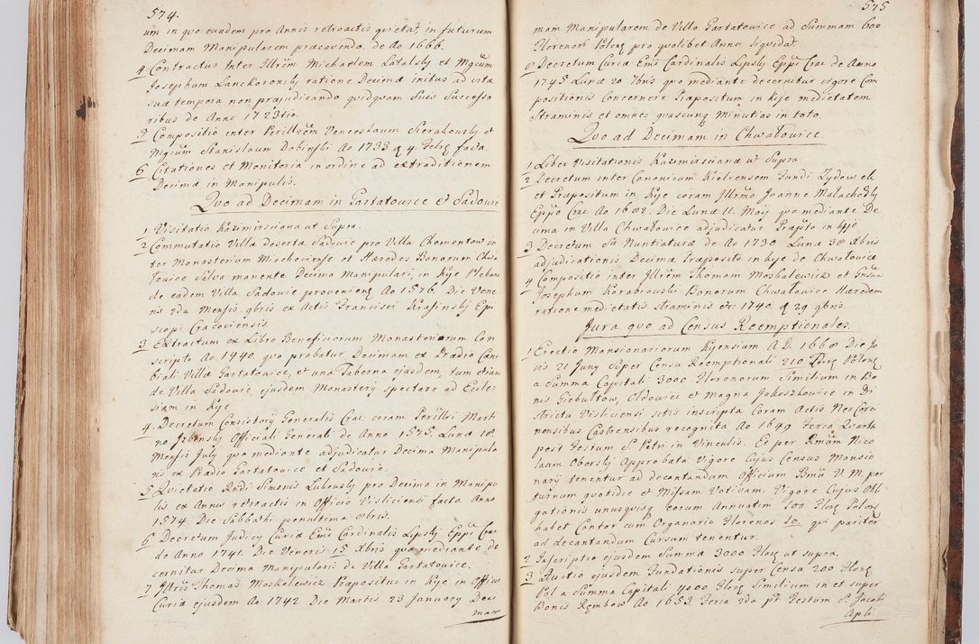 Zdjęcie nr 309 dla obiektu archiwalnego: Acta visitationis ecclesiarum in decanatu Sokolinensi et Kijensi ex commissione Cel. Principis R.D. Andrea Stanislai Kostka comitis in Załuskie Załuski, episcopi Cracoviensis, ducis Severiae, per Josephum Carolum Bleszyński, ecclesiarum cathedralis Cracoviensis et Insignis Collegiatae Sandomiriensis canonicum, expeditae diebus mensium Januarii et Februarii et Martii 1748 anno