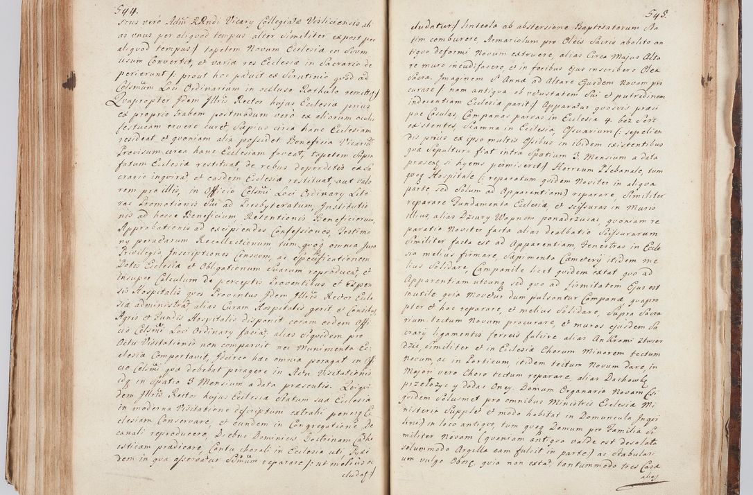 Zdjęcie nr 293 dla obiektu archiwalnego: Acta visitationis ecclesiarum in decanatu Sokolinensi et Kijensi ex commissione Cel. Principis R.D. Andrea Stanislai Kostka comitis in Załuskie Załuski, episcopi Cracoviensis, ducis Severiae, per Josephum Carolum Bleszyński, ecclesiarum cathedralis Cracoviensis et Insignis Collegiatae Sandomiriensis canonicum, expeditae diebus mensium Januarii et Februarii et Martii 1748 anno