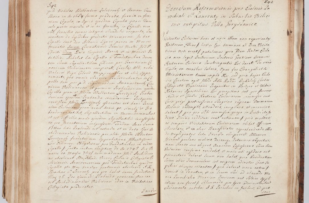 Zdjęcie nr 292 dla obiektu archiwalnego: Acta visitationis ecclesiarum in decanatu Sokolinensi et Kijensi ex commissione Cel. Principis R.D. Andrea Stanislai Kostka comitis in Załuskie Załuski, episcopi Cracoviensis, ducis Severiae, per Josephum Carolum Bleszyński, ecclesiarum cathedralis Cracoviensis et Insignis Collegiatae Sandomiriensis canonicum, expeditae diebus mensium Januarii et Februarii et Martii 1748 anno