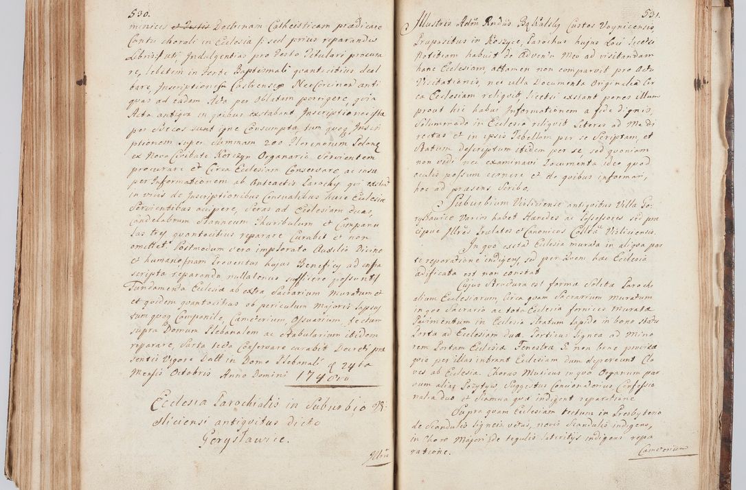 Zdjęcie nr 286 dla obiektu archiwalnego: Acta visitationis ecclesiarum in decanatu Sokolinensi et Kijensi ex commissione Cel. Principis R.D. Andrea Stanislai Kostka comitis in Załuskie Załuski, episcopi Cracoviensis, ducis Severiae, per Josephum Carolum Bleszyński, ecclesiarum cathedralis Cracoviensis et Insignis Collegiatae Sandomiriensis canonicum, expeditae diebus mensium Januarii et Februarii et Martii 1748 anno