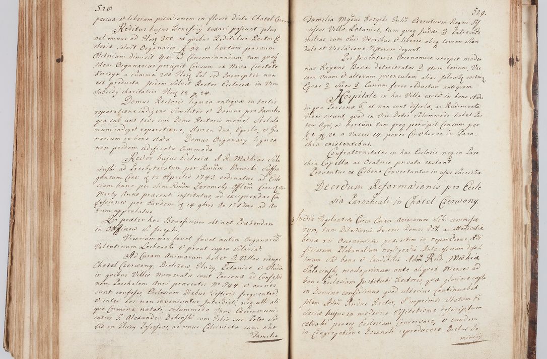 Zdjęcie nr 285 dla obiektu archiwalnego: Acta visitationis ecclesiarum in decanatu Sokolinensi et Kijensi ex commissione Cel. Principis R.D. Andrea Stanislai Kostka comitis in Załuskie Załuski, episcopi Cracoviensis, ducis Severiae, per Josephum Carolum Bleszyński, ecclesiarum cathedralis Cracoviensis et Insignis Collegiatae Sandomiriensis canonicum, expeditae diebus mensium Januarii et Februarii et Martii 1748 anno
