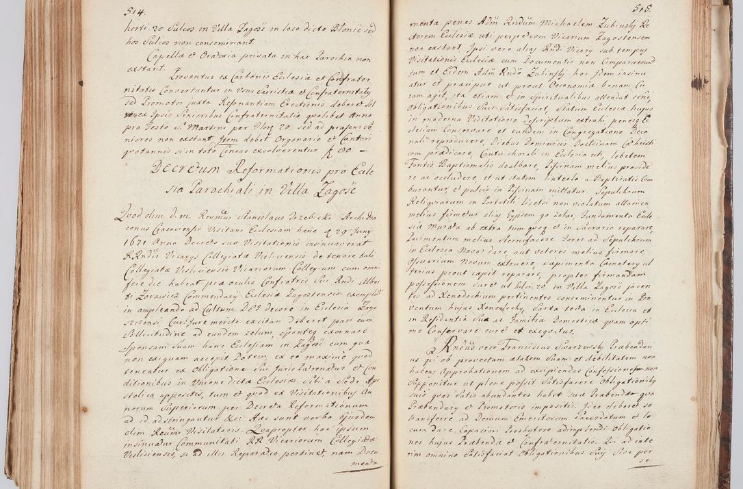 Zdjęcie nr 278 dla obiektu archiwalnego: Acta visitationis ecclesiarum in decanatu Sokolinensi et Kijensi ex commissione Cel. Principis R.D. Andrea Stanislai Kostka comitis in Załuskie Załuski, episcopi Cracoviensis, ducis Severiae, per Josephum Carolum Bleszyński, ecclesiarum cathedralis Cracoviensis et Insignis Collegiatae Sandomiriensis canonicum, expeditae diebus mensium Januarii et Februarii et Martii 1748 anno