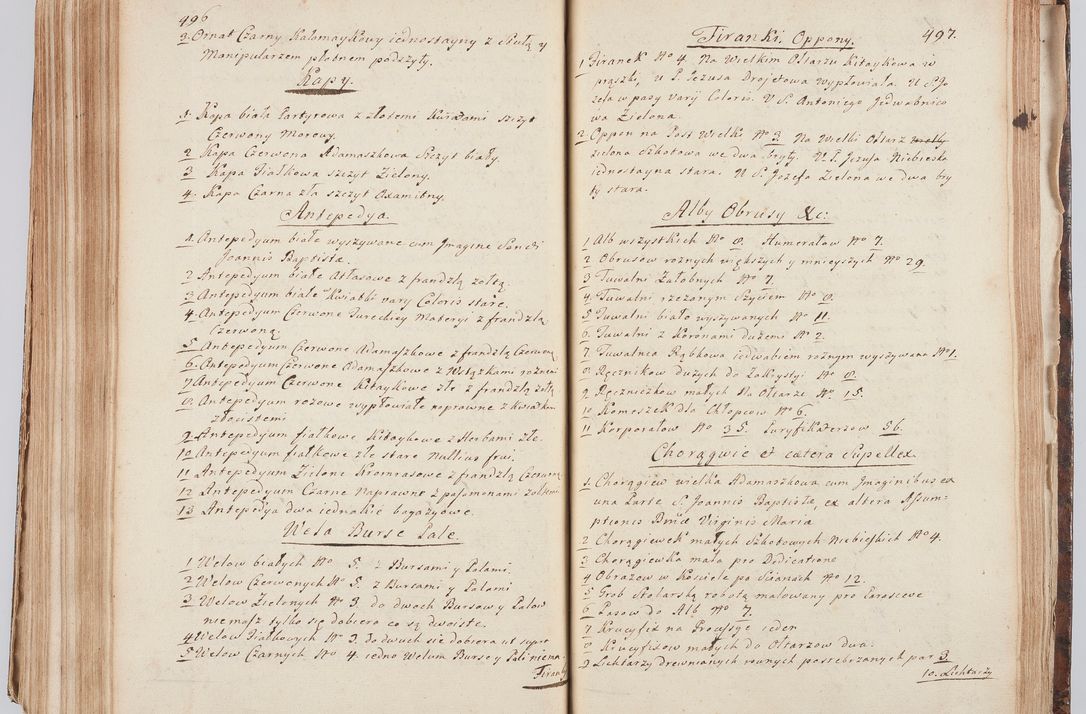 Zdjęcie nr 269 dla obiektu archiwalnego: Acta visitationis ecclesiarum in decanatu Sokolinensi et Kijensi ex commissione Cel. Principis R.D. Andrea Stanislai Kostka comitis in Załuskie Załuski, episcopi Cracoviensis, ducis Severiae, per Josephum Carolum Bleszyński, ecclesiarum cathedralis Cracoviensis et Insignis Collegiatae Sandomiriensis canonicum, expeditae diebus mensium Januarii et Februarii et Martii 1748 anno