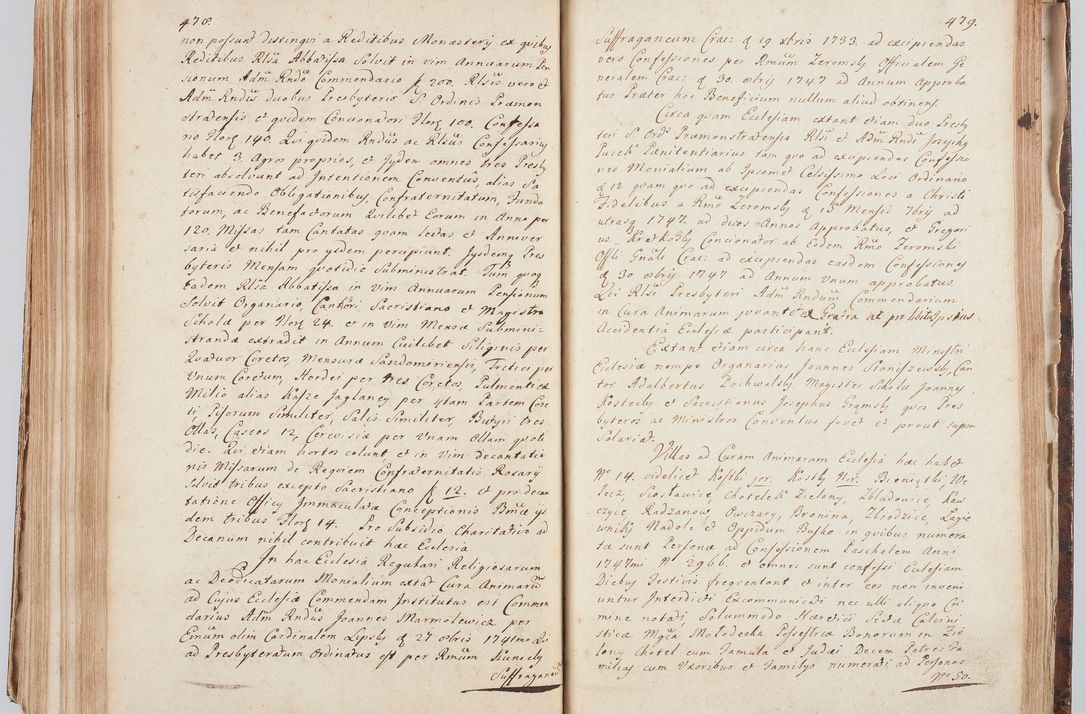 Zdjęcie nr 260 dla obiektu archiwalnego: Acta visitationis ecclesiarum in decanatu Sokolinensi et Kijensi ex commissione Cel. Principis R.D. Andrea Stanislai Kostka comitis in Załuskie Załuski, episcopi Cracoviensis, ducis Severiae, per Josephum Carolum Bleszyński, ecclesiarum cathedralis Cracoviensis et Insignis Collegiatae Sandomiriensis canonicum, expeditae diebus mensium Januarii et Februarii et Martii 1748 anno