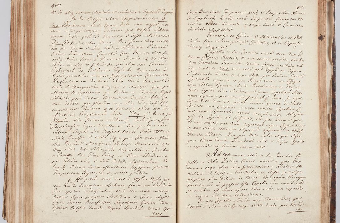 Zdjęcie nr 261 dla obiektu archiwalnego: Acta visitationis ecclesiarum in decanatu Sokolinensi et Kijensi ex commissione Cel. Principis R.D. Andrea Stanislai Kostka comitis in Załuskie Załuski, episcopi Cracoviensis, ducis Severiae, per Josephum Carolum Bleszyński, ecclesiarum cathedralis Cracoviensis et Insignis Collegiatae Sandomiriensis canonicum, expeditae diebus mensium Januarii et Februarii et Martii 1748 anno