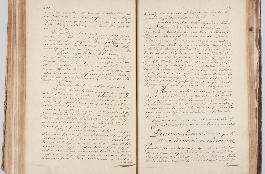 Zdjęcie nr 256 dla obiektu archiwalnego: Acta visitationis ecclesiarum in decanatu Sokolinensi et Kijensi ex commissione Cel. Principis R.D. Andrea Stanislai Kostka comitis in Załuskie Załuski, episcopi Cracoviensis, ducis Severiae, per Josephum Carolum Bleszyński, ecclesiarum cathedralis Cracoviensis et Insignis Collegiatae Sandomiriensis canonicum, expeditae diebus mensium Januarii et Februarii et Martii 1748 anno
