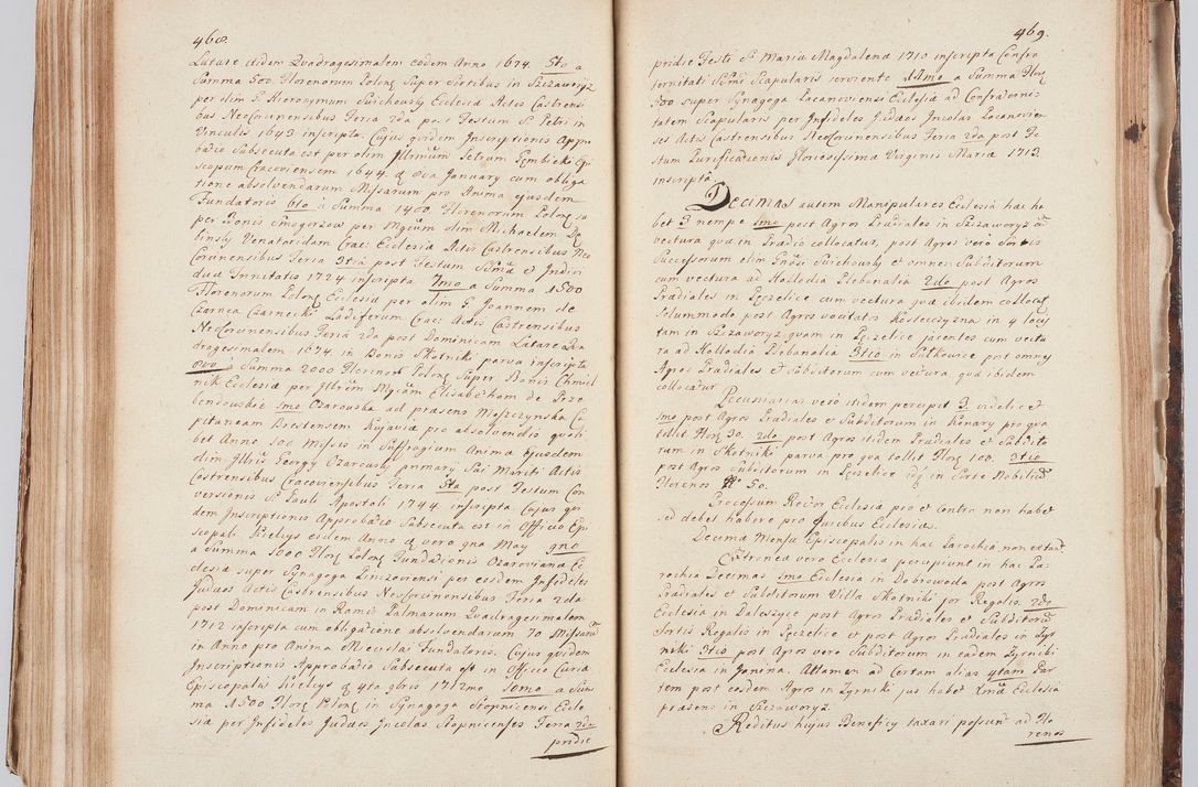 Zdjęcie nr 255 dla obiektu archiwalnego: Acta visitationis ecclesiarum in decanatu Sokolinensi et Kijensi ex commissione Cel. Principis R.D. Andrea Stanislai Kostka comitis in Załuskie Załuski, episcopi Cracoviensis, ducis Severiae, per Josephum Carolum Bleszyński, ecclesiarum cathedralis Cracoviensis et Insignis Collegiatae Sandomiriensis canonicum, expeditae diebus mensium Januarii et Februarii et Martii 1748 anno