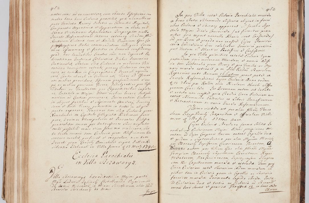 Zdjęcie nr 247 dla obiektu archiwalnego: Acta visitationis ecclesiarum in decanatu Sokolinensi et Kijensi ex commissione Cel. Principis R.D. Andrea Stanislai Kostka comitis in Załuskie Załuski, episcopi Cracoviensis, ducis Severiae, per Josephum Carolum Bleszyński, ecclesiarum cathedralis Cracoviensis et Insignis Collegiatae Sandomiriensis canonicum, expeditae diebus mensium Januarii et Februarii et Martii 1748 anno