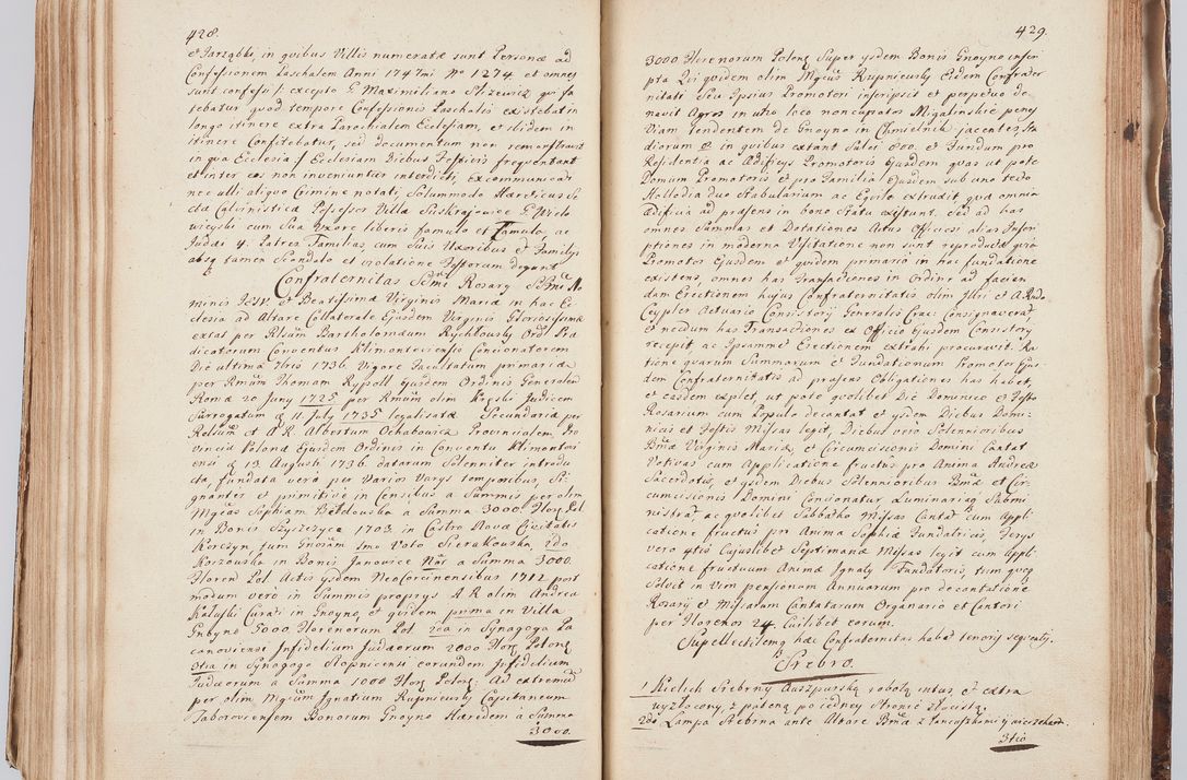Zdjęcie nr 235 dla obiektu archiwalnego: Acta visitationis ecclesiarum in decanatu Sokolinensi et Kijensi ex commissione Cel. Principis R.D. Andrea Stanislai Kostka comitis in Załuskie Załuski, episcopi Cracoviensis, ducis Severiae, per Josephum Carolum Bleszyński, ecclesiarum cathedralis Cracoviensis et Insignis Collegiatae Sandomiriensis canonicum, expeditae diebus mensium Januarii et Februarii et Martii 1748 anno