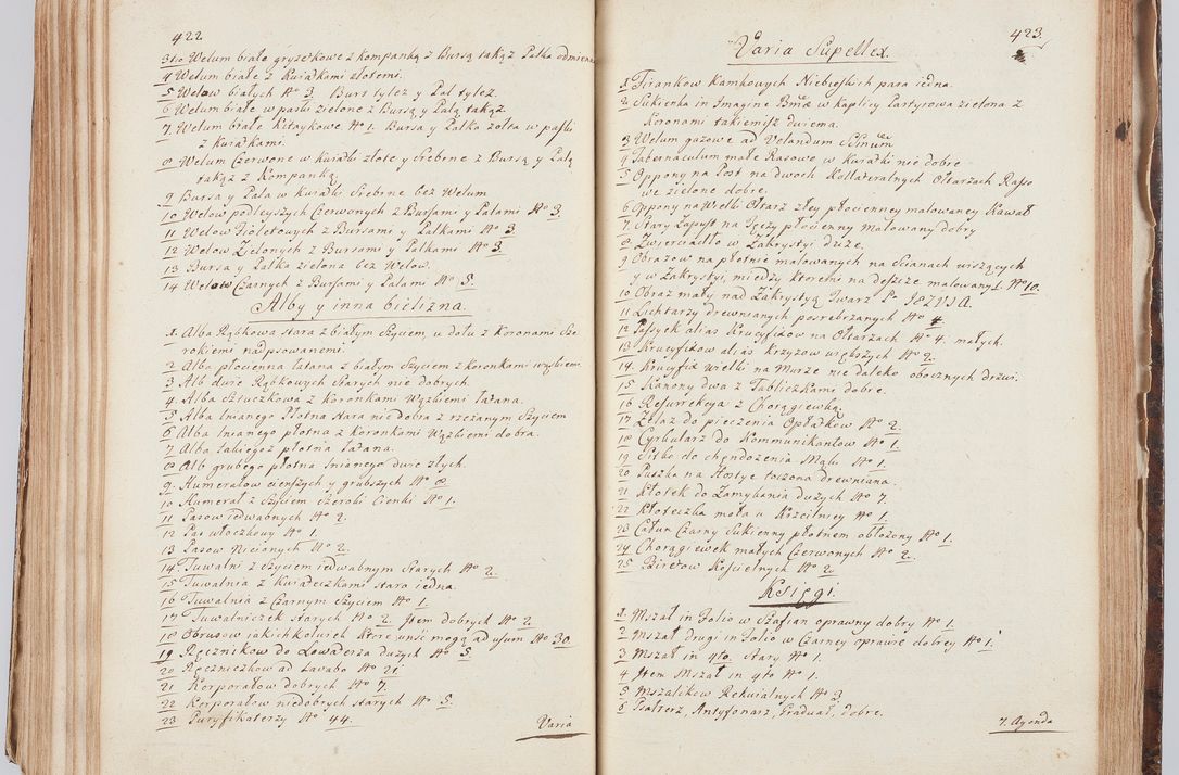 Zdjęcie nr 232 dla obiektu archiwalnego: Acta visitationis ecclesiarum in decanatu Sokolinensi et Kijensi ex commissione Cel. Principis R.D. Andrea Stanislai Kostka comitis in Załuskie Załuski, episcopi Cracoviensis, ducis Severiae, per Josephum Carolum Bleszyński, ecclesiarum cathedralis Cracoviensis et Insignis Collegiatae Sandomiriensis canonicum, expeditae diebus mensium Januarii et Februarii et Martii 1748 anno