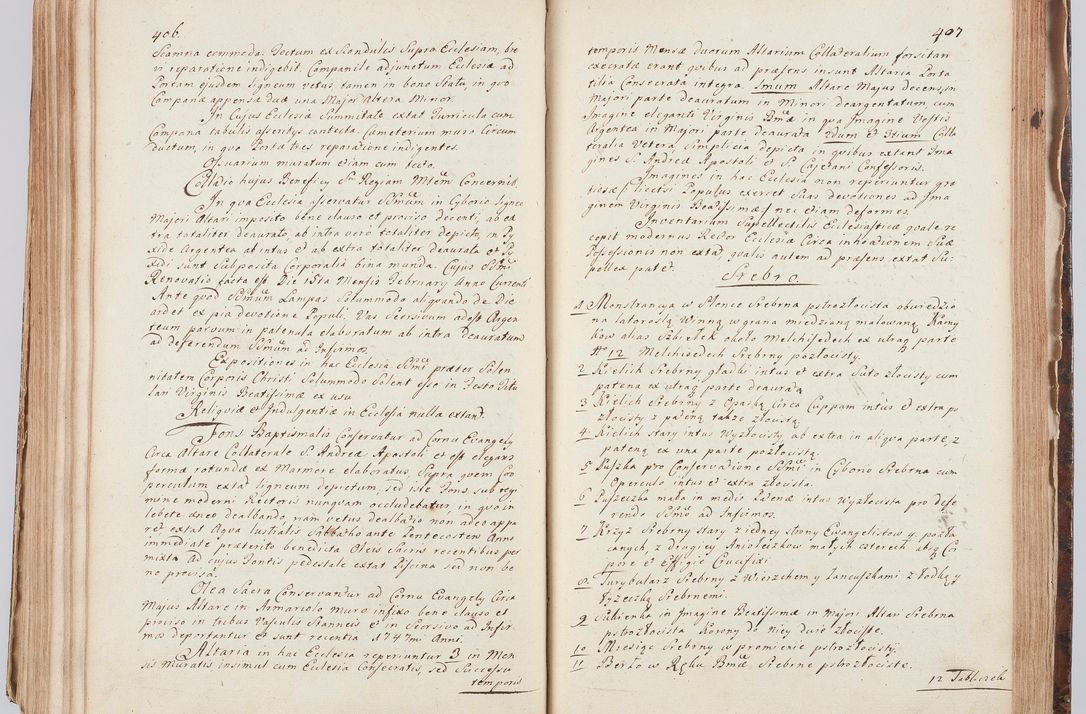 Zdjęcie nr 224 dla obiektu archiwalnego: Acta visitationis ecclesiarum in decanatu Sokolinensi et Kijensi ex commissione Cel. Principis R.D. Andrea Stanislai Kostka comitis in Załuskie Załuski, episcopi Cracoviensis, ducis Severiae, per Josephum Carolum Bleszyński, ecclesiarum cathedralis Cracoviensis et Insignis Collegiatae Sandomiriensis canonicum, expeditae diebus mensium Januarii et Februarii et Martii 1748 anno