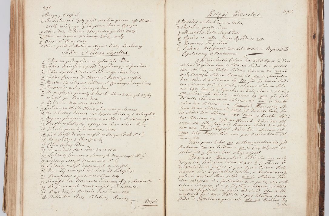 Zdjęcie nr 217 dla obiektu archiwalnego: Acta visitationis ecclesiarum in decanatu Sokolinensi et Kijensi ex commissione Cel. Principis R.D. Andrea Stanislai Kostka comitis in Załuskie Załuski, episcopi Cracoviensis, ducis Severiae, per Josephum Carolum Bleszyński, ecclesiarum cathedralis Cracoviensis et Insignis Collegiatae Sandomiriensis canonicum, expeditae diebus mensium Januarii et Februarii et Martii 1748 anno