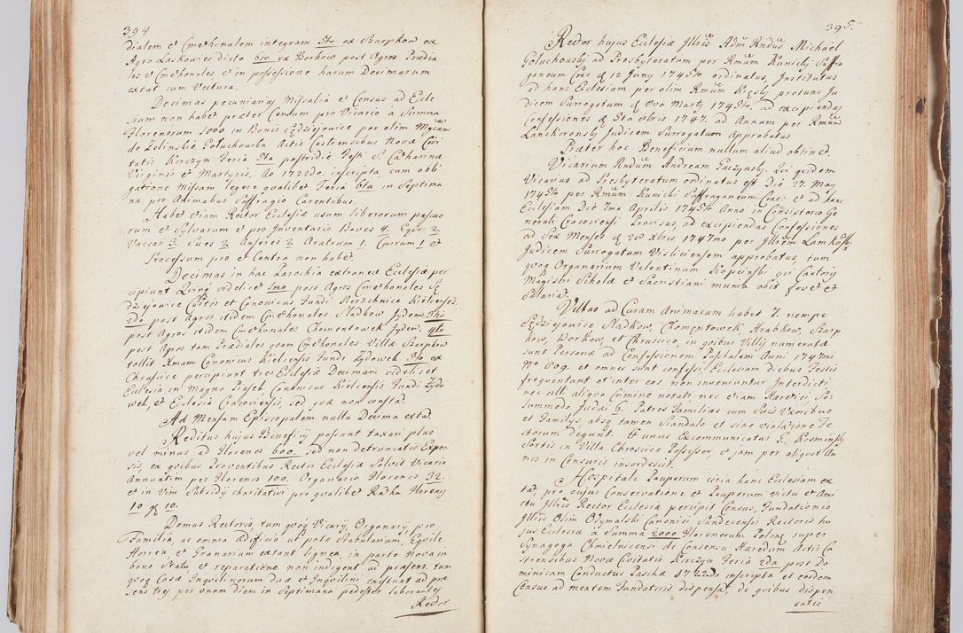 Zdjęcie nr 218 dla obiektu archiwalnego: Acta visitationis ecclesiarum in decanatu Sokolinensi et Kijensi ex commissione Cel. Principis R.D. Andrea Stanislai Kostka comitis in Załuskie Załuski, episcopi Cracoviensis, ducis Severiae, per Josephum Carolum Bleszyński, ecclesiarum cathedralis Cracoviensis et Insignis Collegiatae Sandomiriensis canonicum, expeditae diebus mensium Januarii et Februarii et Martii 1748 anno