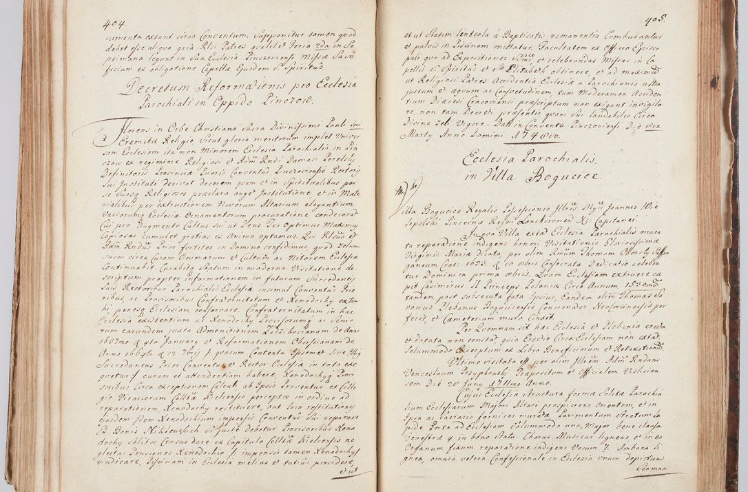 Zdjęcie nr 223 dla obiektu archiwalnego: Acta visitationis ecclesiarum in decanatu Sokolinensi et Kijensi ex commissione Cel. Principis R.D. Andrea Stanislai Kostka comitis in Załuskie Załuski, episcopi Cracoviensis, ducis Severiae, per Josephum Carolum Bleszyński, ecclesiarum cathedralis Cracoviensis et Insignis Collegiatae Sandomiriensis canonicum, expeditae diebus mensium Januarii et Februarii et Martii 1748 anno
