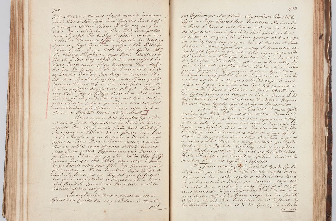 Zdjęcie nr 222 dla obiektu archiwalnego: Acta visitationis ecclesiarum in decanatu Sokolinensi et Kijensi ex commissione Cel. Principis R.D. Andrea Stanislai Kostka comitis in Załuskie Załuski, episcopi Cracoviensis, ducis Severiae, per Josephum Carolum Bleszyński, ecclesiarum cathedralis Cracoviensis et Insignis Collegiatae Sandomiriensis canonicum, expeditae diebus mensium Januarii et Februarii et Martii 1748 anno