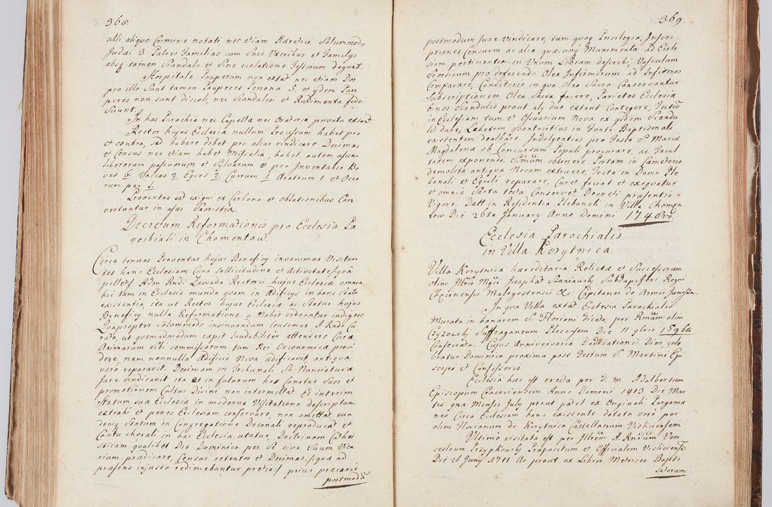 Zdjęcie nr 205 dla obiektu archiwalnego: Acta visitationis ecclesiarum in decanatu Sokolinensi et Kijensi ex commissione Cel. Principis R.D. Andrea Stanislai Kostka comitis in Załuskie Załuski, episcopi Cracoviensis, ducis Severiae, per Josephum Carolum Bleszyński, ecclesiarum cathedralis Cracoviensis et Insignis Collegiatae Sandomiriensis canonicum, expeditae diebus mensium Januarii et Februarii et Martii 1748 anno