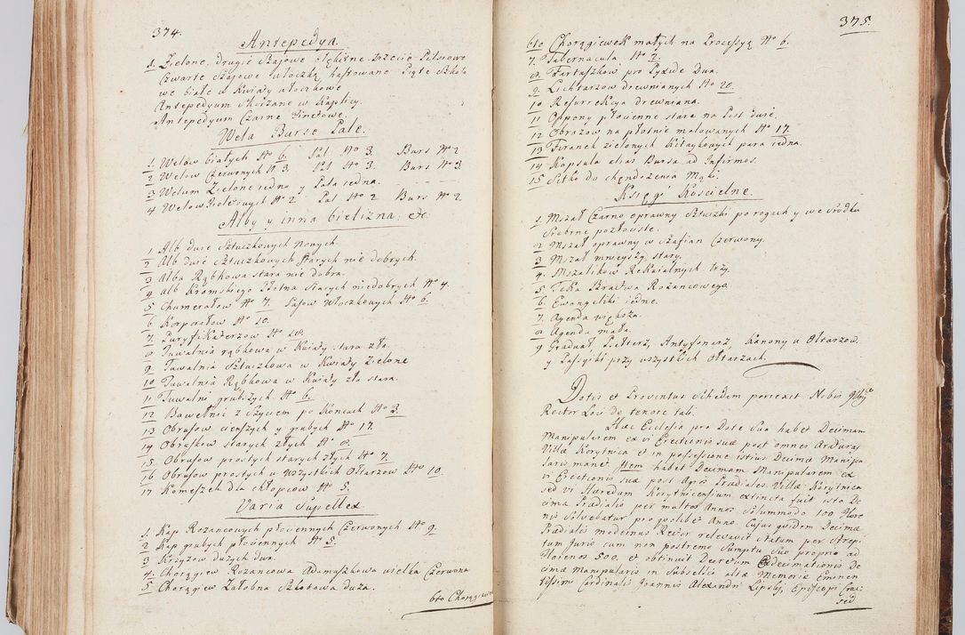 Zdjęcie nr 208 dla obiektu archiwalnego: Acta visitationis ecclesiarum in decanatu Sokolinensi et Kijensi ex commissione Cel. Principis R.D. Andrea Stanislai Kostka comitis in Załuskie Załuski, episcopi Cracoviensis, ducis Severiae, per Josephum Carolum Bleszyński, ecclesiarum cathedralis Cracoviensis et Insignis Collegiatae Sandomiriensis canonicum, expeditae diebus mensium Januarii et Februarii et Martii 1748 anno