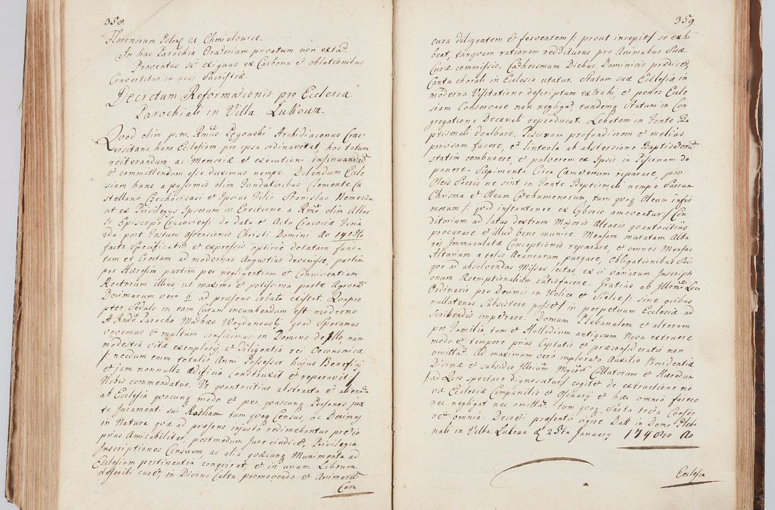 Zdjęcie nr 200 dla obiektu archiwalnego: Acta visitationis ecclesiarum in decanatu Sokolinensi et Kijensi ex commissione Cel. Principis R.D. Andrea Stanislai Kostka comitis in Załuskie Załuski, episcopi Cracoviensis, ducis Severiae, per Josephum Carolum Bleszyński, ecclesiarum cathedralis Cracoviensis et Insignis Collegiatae Sandomiriensis canonicum, expeditae diebus mensium Januarii et Februarii et Martii 1748 anno