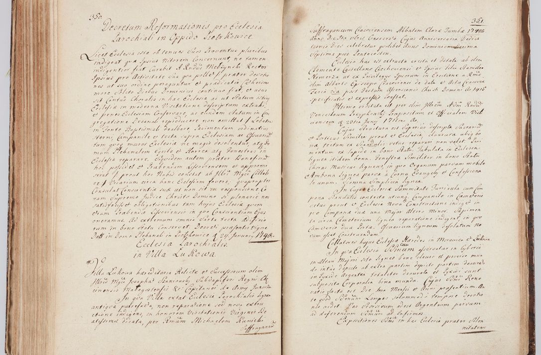 Zdjęcie nr 195 dla obiektu archiwalnego: Acta visitationis ecclesiarum in decanatu Sokolinensi et Kijensi ex commissione Cel. Principis R.D. Andrea Stanislai Kostka comitis in Załuskie Załuski, episcopi Cracoviensis, ducis Severiae, per Josephum Carolum Bleszyński, ecclesiarum cathedralis Cracoviensis et Insignis Collegiatae Sandomiriensis canonicum, expeditae diebus mensium Januarii et Februarii et Martii 1748 anno
