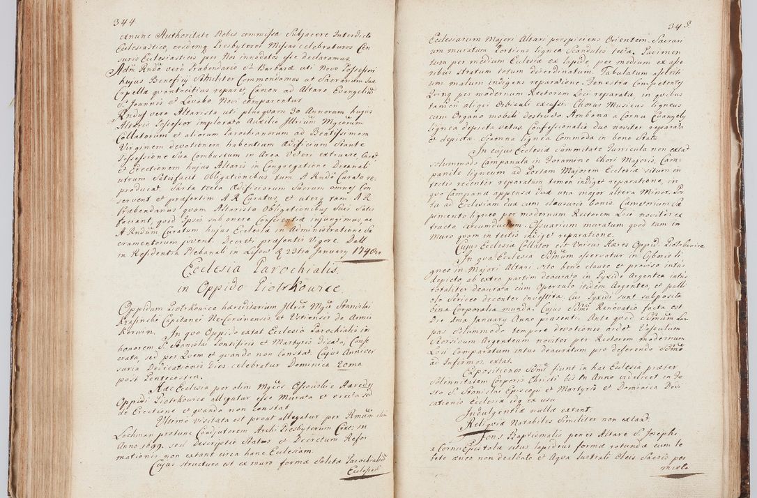 Zdjęcie nr 192 dla obiektu archiwalnego: Acta visitationis ecclesiarum in decanatu Sokolinensi et Kijensi ex commissione Cel. Principis R.D. Andrea Stanislai Kostka comitis in Załuskie Załuski, episcopi Cracoviensis, ducis Severiae, per Josephum Carolum Bleszyński, ecclesiarum cathedralis Cracoviensis et Insignis Collegiatae Sandomiriensis canonicum, expeditae diebus mensium Januarii et Februarii et Martii 1748 anno