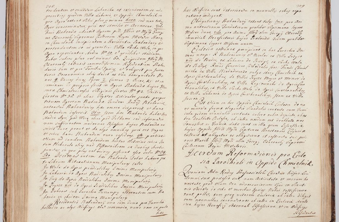 Zdjęcie nr 174 dla obiektu archiwalnego: Acta visitationis ecclesiarum in decanatu Sokolinensi et Kijensi ex commissione Cel. Principis R.D. Andrea Stanislai Kostka comitis in Załuskie Załuski, episcopi Cracoviensis, ducis Severiae, per Josephum Carolum Bleszyński, ecclesiarum cathedralis Cracoviensis et Insignis Collegiatae Sandomiriensis canonicum, expeditae diebus mensium Januarii et Februarii et Martii 1748 anno