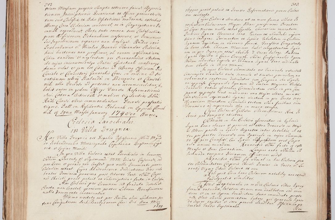 Zdjęcie nr 176 dla obiektu archiwalnego: Acta visitationis ecclesiarum in decanatu Sokolinensi et Kijensi ex commissione Cel. Principis R.D. Andrea Stanislai Kostka comitis in Załuskie Załuski, episcopi Cracoviensis, ducis Severiae, per Josephum Carolum Bleszyński, ecclesiarum cathedralis Cracoviensis et Insignis Collegiatae Sandomiriensis canonicum, expeditae diebus mensium Januarii et Februarii et Martii 1748 anno