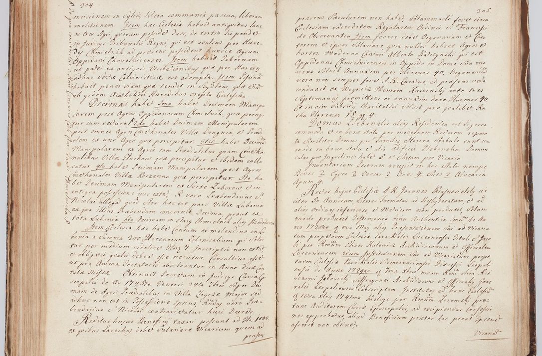 Zdjęcie nr 172 dla obiektu archiwalnego: Acta visitationis ecclesiarum in decanatu Sokolinensi et Kijensi ex commissione Cel. Principis R.D. Andrea Stanislai Kostka comitis in Załuskie Załuski, episcopi Cracoviensis, ducis Severiae, per Josephum Carolum Bleszyński, ecclesiarum cathedralis Cracoviensis et Insignis Collegiatae Sandomiriensis canonicum, expeditae diebus mensium Januarii et Februarii et Martii 1748 anno