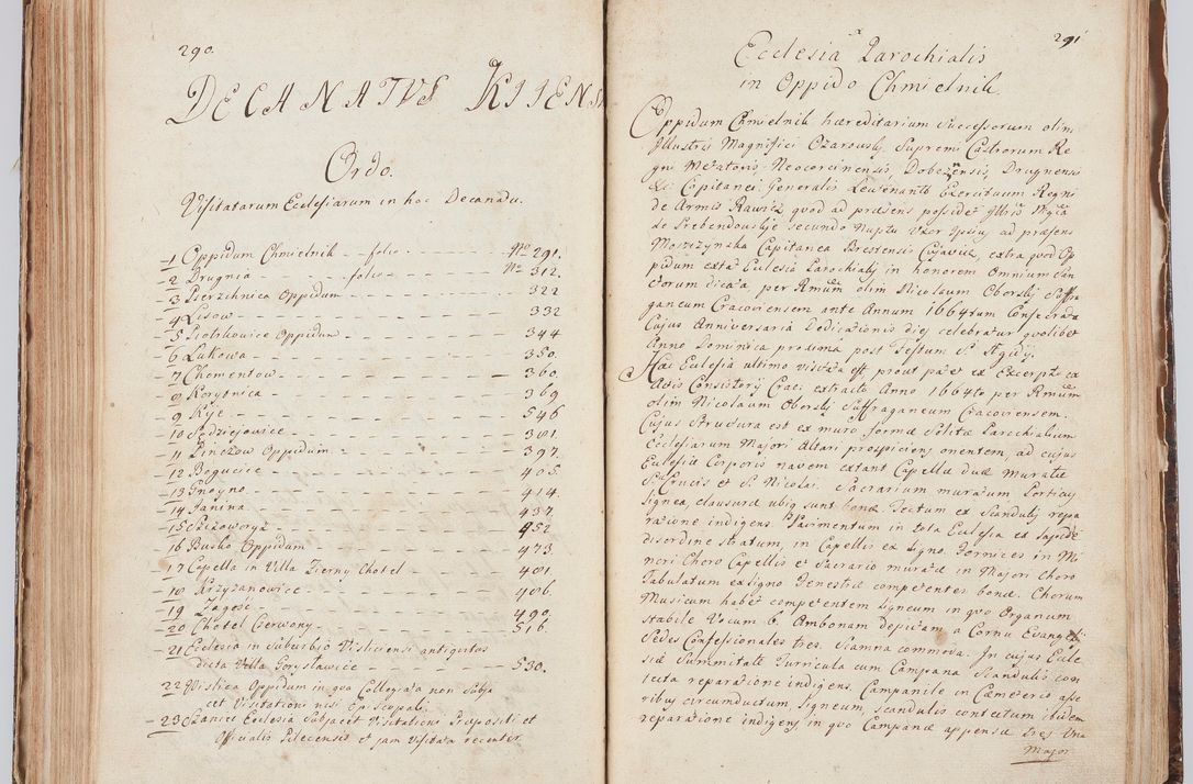 Zdjęcie nr 165 dla obiektu archiwalnego: Acta visitationis ecclesiarum in decanatu Sokolinensi et Kijensi ex commissione Cel. Principis R.D. Andrea Stanislai Kostka comitis in Załuskie Załuski, episcopi Cracoviensis, ducis Severiae, per Josephum Carolum Bleszyński, ecclesiarum cathedralis Cracoviensis et Insignis Collegiatae Sandomiriensis canonicum, expeditae diebus mensium Januarii et Februarii et Martii 1748 anno