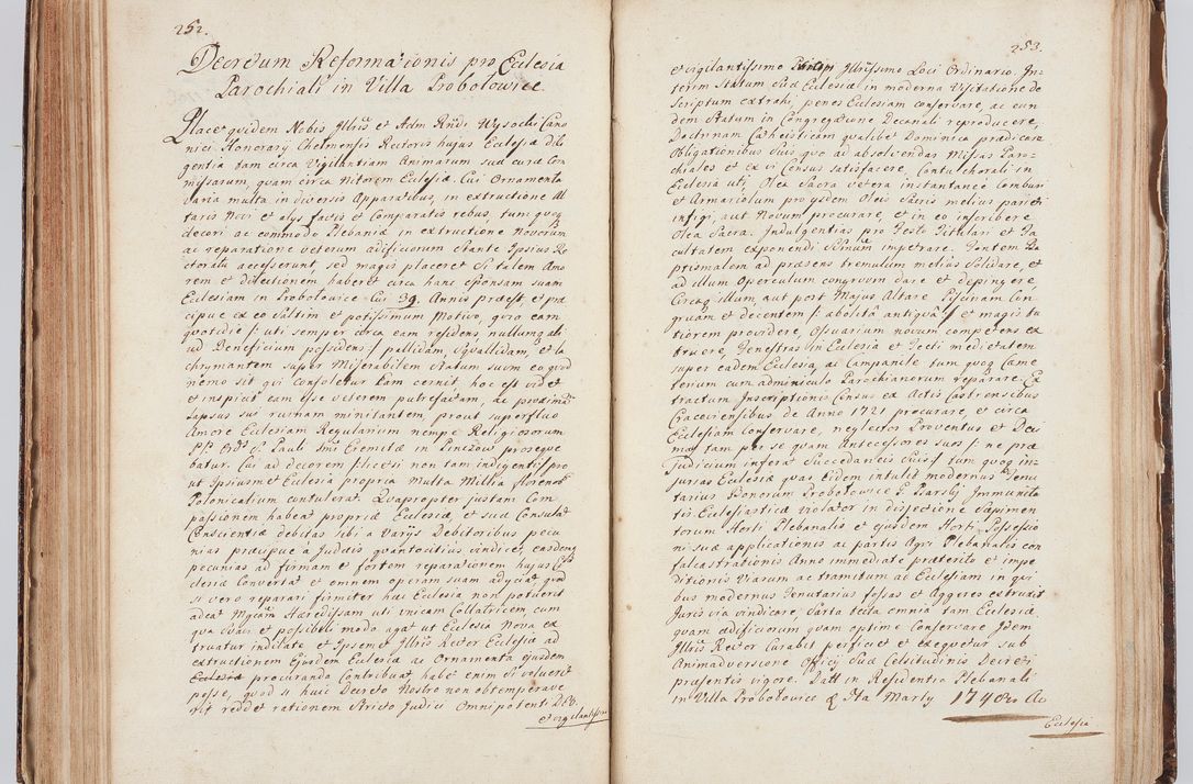 Zdjęcie nr 145 dla obiektu archiwalnego: Acta visitationis ecclesiarum in decanatu Sokolinensi et Kijensi ex commissione Cel. Principis R.D. Andrea Stanislai Kostka comitis in Załuskie Załuski, episcopi Cracoviensis, ducis Severiae, per Josephum Carolum Bleszyński, ecclesiarum cathedralis Cracoviensis et Insignis Collegiatae Sandomiriensis canonicum, expeditae diebus mensium Januarii et Februarii et Martii 1748 anno