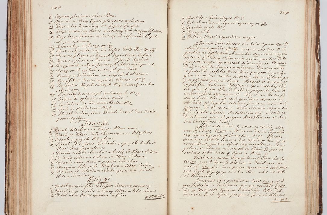 Zdjęcie nr 143 dla obiektu archiwalnego: Acta visitationis ecclesiarum in decanatu Sokolinensi et Kijensi ex commissione Cel. Principis R.D. Andrea Stanislai Kostka comitis in Załuskie Załuski, episcopi Cracoviensis, ducis Severiae, per Josephum Carolum Bleszyński, ecclesiarum cathedralis Cracoviensis et Insignis Collegiatae Sandomiriensis canonicum, expeditae diebus mensium Januarii et Februarii et Martii 1748 anno