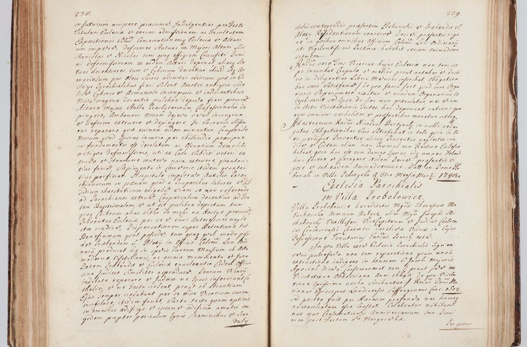 Zdjęcie nr 138 dla obiektu archiwalnego: Acta visitationis ecclesiarum in decanatu Sokolinensi et Kijensi ex commissione Cel. Principis R.D. Andrea Stanislai Kostka comitis in Załuskie Załuski, episcopi Cracoviensis, ducis Severiae, per Josephum Carolum Bleszyński, ecclesiarum cathedralis Cracoviensis et Insignis Collegiatae Sandomiriensis canonicum, expeditae diebus mensium Januarii et Februarii et Martii 1748 anno