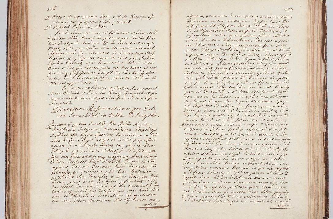 Zdjęcie nr 137 dla obiektu archiwalnego: Acta visitationis ecclesiarum in decanatu Sokolinensi et Kijensi ex commissione Cel. Principis R.D. Andrea Stanislai Kostka comitis in Załuskie Załuski, episcopi Cracoviensis, ducis Severiae, per Josephum Carolum Bleszyński, ecclesiarum cathedralis Cracoviensis et Insignis Collegiatae Sandomiriensis canonicum, expeditae diebus mensium Januarii et Februarii et Martii 1748 anno