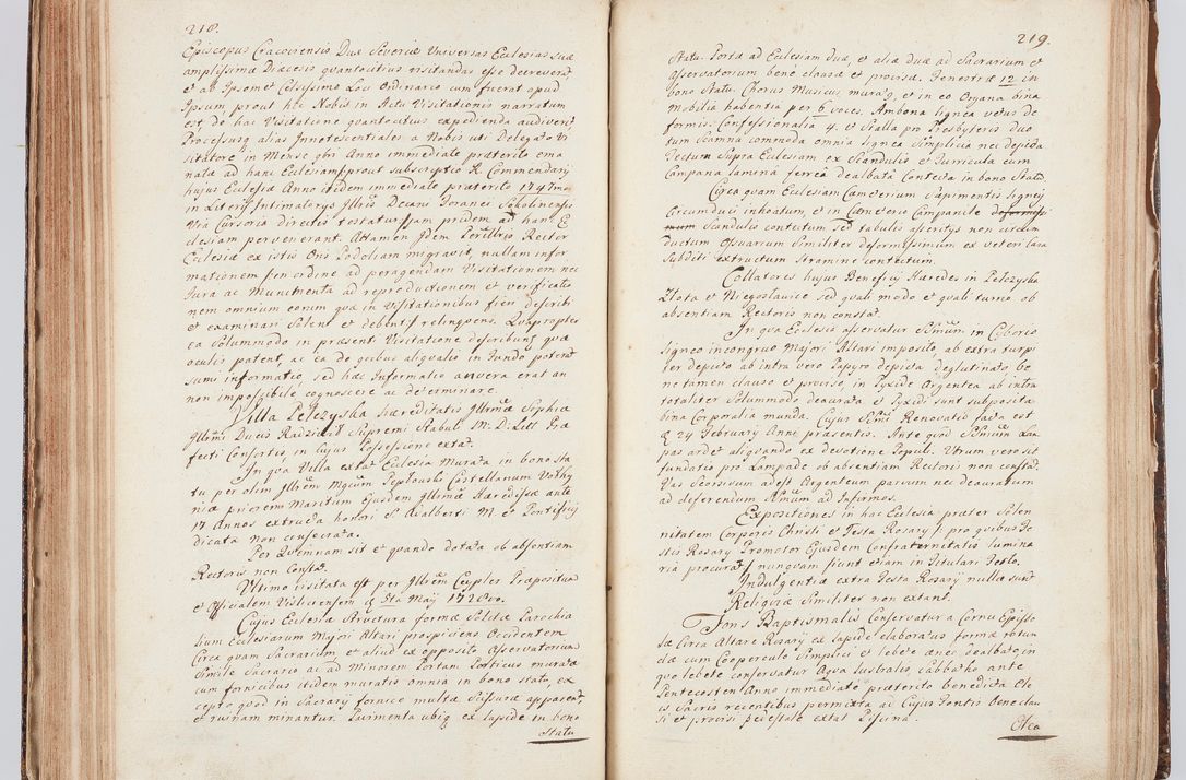 Zdjęcie nr 125 dla obiektu archiwalnego: Acta visitationis ecclesiarum in decanatu Sokolinensi et Kijensi ex commissione Cel. Principis R.D. Andrea Stanislai Kostka comitis in Załuskie Załuski, episcopi Cracoviensis, ducis Severiae, per Josephum Carolum Bleszyński, ecclesiarum cathedralis Cracoviensis et Insignis Collegiatae Sandomiriensis canonicum, expeditae diebus mensium Januarii et Februarii et Martii 1748 anno