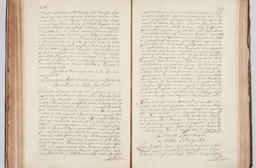Zdjęcie nr 124 dla obiektu archiwalnego: Acta visitationis ecclesiarum in decanatu Sokolinensi et Kijensi ex commissione Cel. Principis R.D. Andrea Stanislai Kostka comitis in Załuskie Załuski, episcopi Cracoviensis, ducis Severiae, per Josephum Carolum Bleszyński, ecclesiarum cathedralis Cracoviensis et Insignis Collegiatae Sandomiriensis canonicum, expeditae diebus mensium Januarii et Februarii et Martii 1748 anno