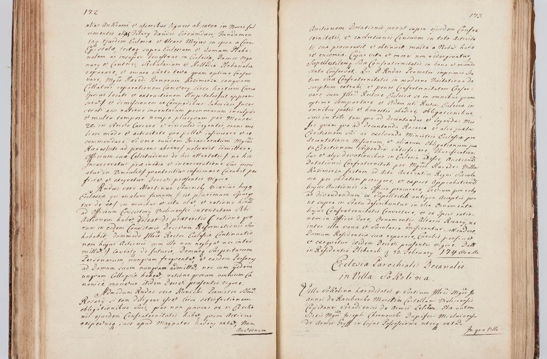 Zdjęcie nr 101 dla obiektu archiwalnego: Acta visitationis ecclesiarum in decanatu Sokolinensi et Kijensi ex commissione Cel. Principis R.D. Andrea Stanislai Kostka comitis in Załuskie Załuski, episcopi Cracoviensis, ducis Severiae, per Josephum Carolum Bleszyński, ecclesiarum cathedralis Cracoviensis et Insignis Collegiatae Sandomiriensis canonicum, expeditae diebus mensium Januarii et Februarii et Martii 1748 anno