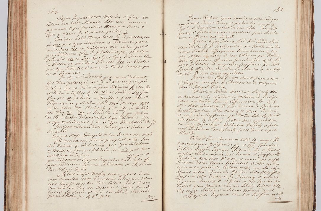 Zdjęcie nr 97 dla obiektu archiwalnego: Acta visitationis ecclesiarum in decanatu Sokolinensi et Kijensi ex commissione Cel. Principis R.D. Andrea Stanislai Kostka comitis in Załuskie Załuski, episcopi Cracoviensis, ducis Severiae, per Josephum Carolum Bleszyński, ecclesiarum cathedralis Cracoviensis et Insignis Collegiatae Sandomiriensis canonicum, expeditae diebus mensium Januarii et Februarii et Martii 1748 anno