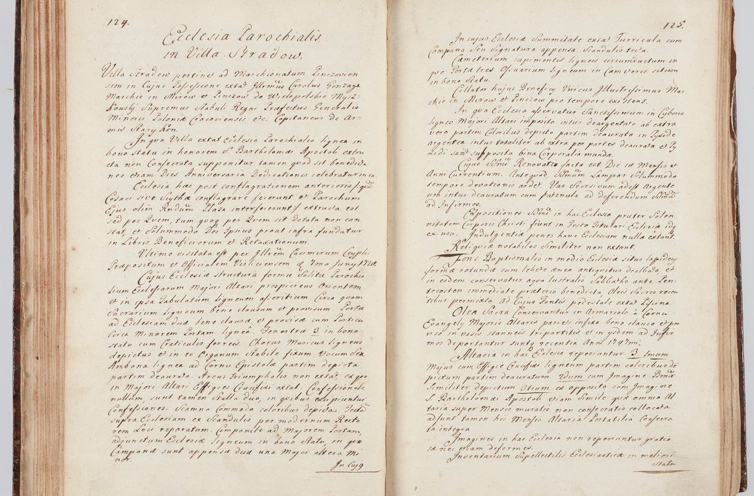 Zdjęcie nr 76 dla obiektu archiwalnego: Acta visitationis ecclesiarum in decanatu Sokolinensi et Kijensi ex commissione Cel. Principis R.D. Andrea Stanislai Kostka comitis in Załuskie Załuski, episcopi Cracoviensis, ducis Severiae, per Josephum Carolum Bleszyński, ecclesiarum cathedralis Cracoviensis et Insignis Collegiatae Sandomiriensis canonicum, expeditae diebus mensium Januarii et Februarii et Martii 1748 anno