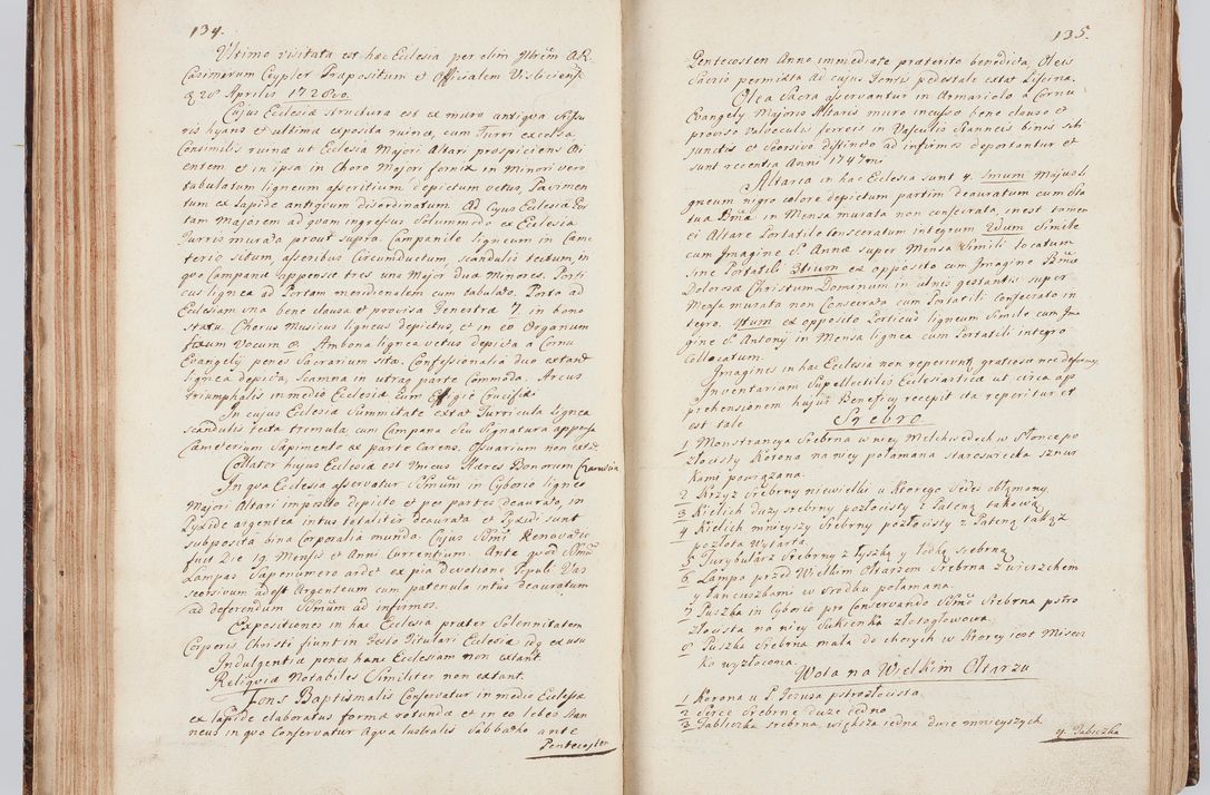 Zdjęcie nr 81 dla obiektu archiwalnego: Acta visitationis ecclesiarum in decanatu Sokolinensi et Kijensi ex commissione Cel. Principis R.D. Andrea Stanislai Kostka comitis in Załuskie Załuski, episcopi Cracoviensis, ducis Severiae, per Josephum Carolum Bleszyński, ecclesiarum cathedralis Cracoviensis et Insignis Collegiatae Sandomiriensis canonicum, expeditae diebus mensium Januarii et Februarii et Martii 1748 anno