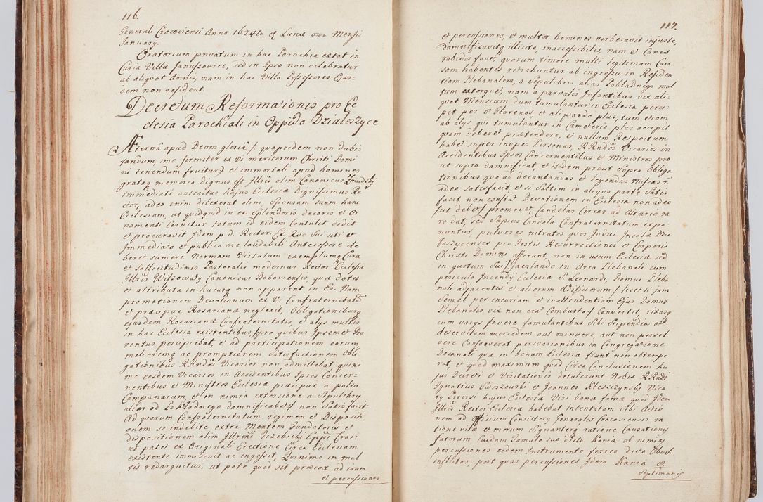 Zdjęcie nr 72 dla obiektu archiwalnego: Acta visitationis ecclesiarum in decanatu Sokolinensi et Kijensi ex commissione Cel. Principis R.D. Andrea Stanislai Kostka comitis in Załuskie Załuski, episcopi Cracoviensis, ducis Severiae, per Josephum Carolum Bleszyński, ecclesiarum cathedralis Cracoviensis et Insignis Collegiatae Sandomiriensis canonicum, expeditae diebus mensium Januarii et Februarii et Martii 1748 anno