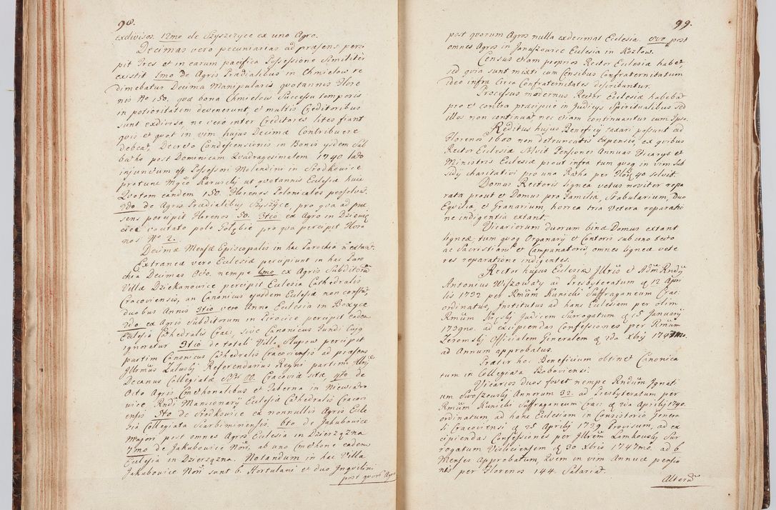 Zdjęcie nr 63 dla obiektu archiwalnego: Acta visitationis ecclesiarum in decanatu Sokolinensi et Kijensi ex commissione Cel. Principis R.D. Andrea Stanislai Kostka comitis in Załuskie Załuski, episcopi Cracoviensis, ducis Severiae, per Josephum Carolum Bleszyński, ecclesiarum cathedralis Cracoviensis et Insignis Collegiatae Sandomiriensis canonicum, expeditae diebus mensium Januarii et Februarii et Martii 1748 anno