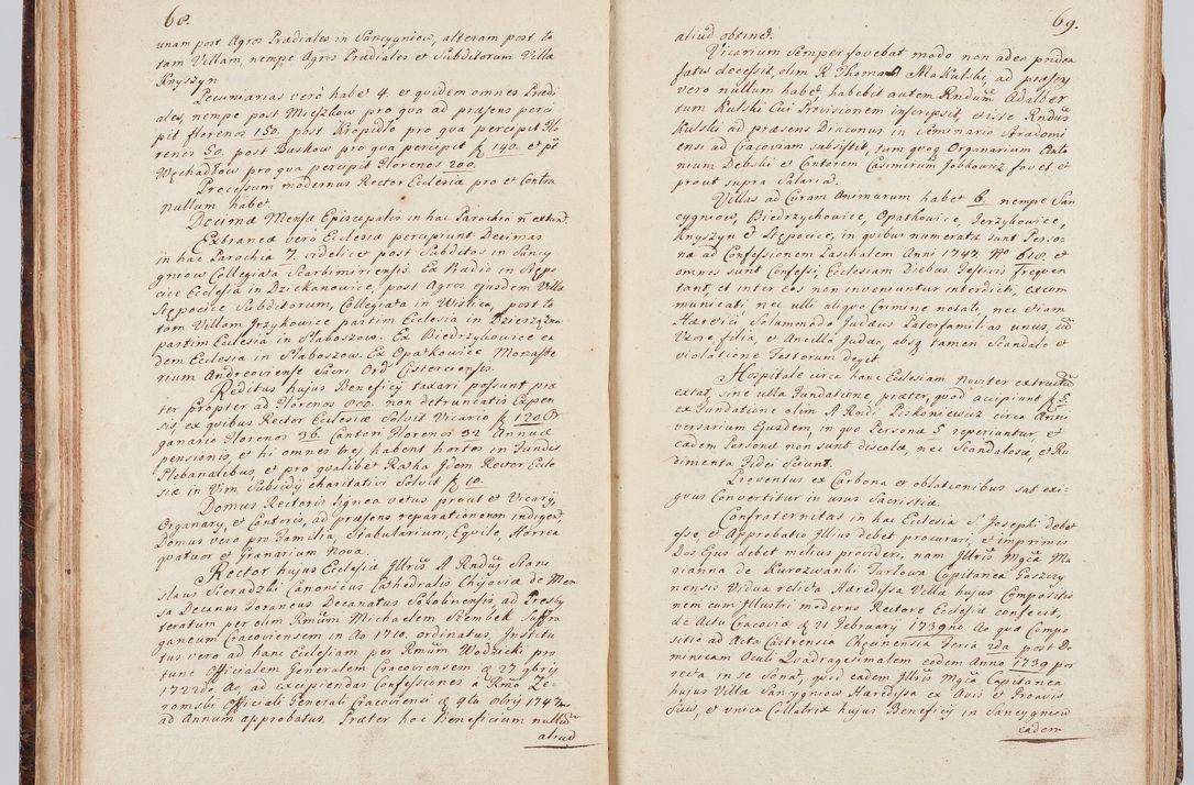 Zdjęcie nr 46 dla obiektu archiwalnego: Acta visitationis ecclesiarum in decanatu Sokolinensi et Kijensi ex commissione Cel. Principis R.D. Andrea Stanislai Kostka comitis in Załuskie Załuski, episcopi Cracoviensis, ducis Severiae, per Josephum Carolum Bleszyński, ecclesiarum cathedralis Cracoviensis et Insignis Collegiatae Sandomiriensis canonicum, expeditae diebus mensium Januarii et Februarii et Martii 1748 anno