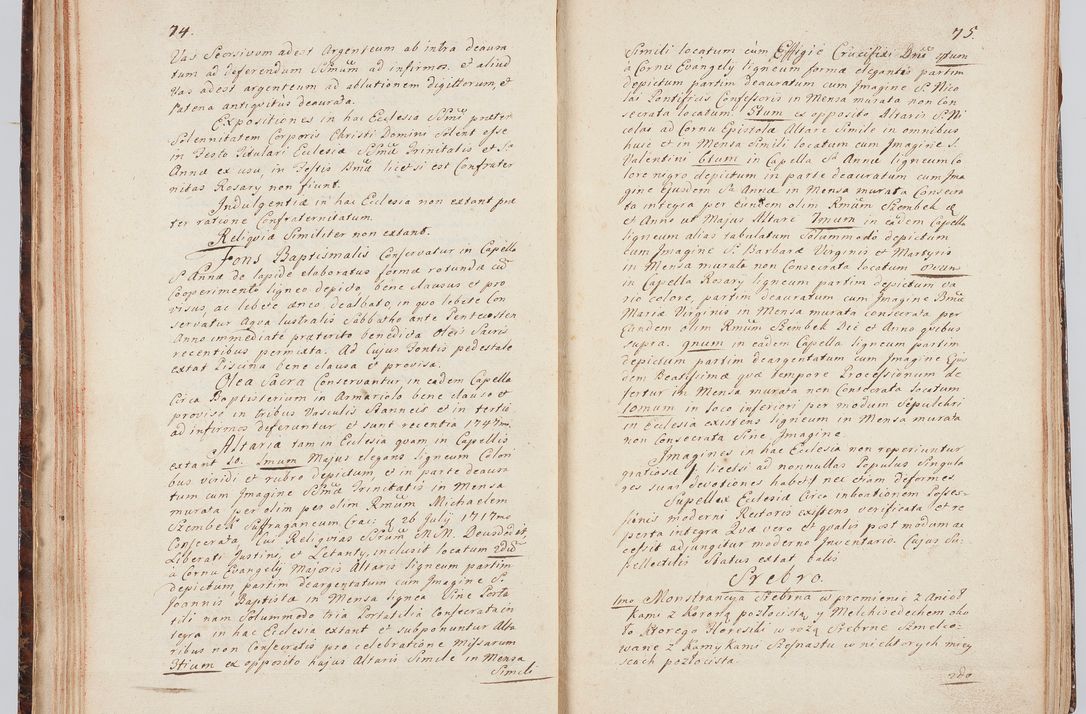 Zdjęcie nr 50 dla obiektu archiwalnego: Acta visitationis ecclesiarum in decanatu Sokolinensi et Kijensi ex commissione Cel. Principis R.D. Andrea Stanislai Kostka comitis in Załuskie Załuski, episcopi Cracoviensis, ducis Severiae, per Josephum Carolum Bleszyński, ecclesiarum cathedralis Cracoviensis et Insignis Collegiatae Sandomiriensis canonicum, expeditae diebus mensium Januarii et Februarii et Martii 1748 anno