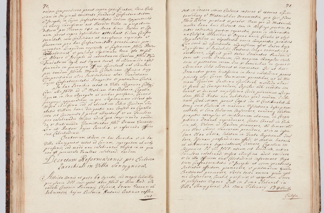 Zdjęcie nr 48 dla obiektu archiwalnego: Acta visitationis ecclesiarum in decanatu Sokolinensi et Kijensi ex commissione Cel. Principis R.D. Andrea Stanislai Kostka comitis in Załuskie Załuski, episcopi Cracoviensis, ducis Severiae, per Josephum Carolum Bleszyński, ecclesiarum cathedralis Cracoviensis et Insignis Collegiatae Sandomiriensis canonicum, expeditae diebus mensium Januarii et Februarii et Martii 1748 anno